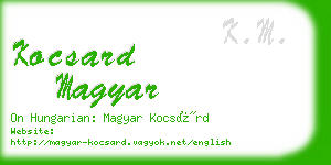 kocsard magyar business card